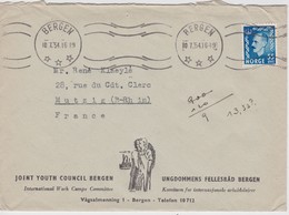 NORVEGE 1954 LETTRE DE OSLO POUR MUTZIG - Cartas & Documentos