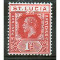 St Lucia George V 1d Stamp From 1912.  This Stamp Is In Mounted Mint  Condition And Is Catalogue Number 79b. - Ste Lucie (...-1978)