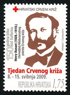 Croatia 2009 Red Cross, Jean Henry Dunant, Nobel Prize, Switzerland MNH - Henry Dunant