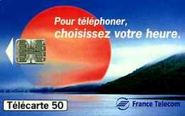 Télécarte 50 : France Telecom Pour Téléphoner Choisissez Votre Heure (1994 Puce Sur Fond Blanc) - Opérateurs Télécom
