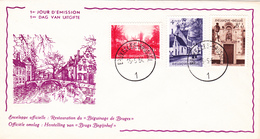 FDC N°  Ordi Du 15-5-1954 - COB 947 948 950 - Cachet De Bruxelles 1 - Culturelle - Restauration Du Béguinage De Bruges - - 1951-1960