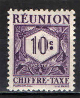 REUNION - 1947 - CIFRA - 10 C. - MH - Timbres-taxe