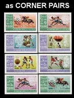 MANAMA 1967 Olympics Mexico CORNER IMPERF.PAIRS:8 (16 Stamps)  [non Dentelé, Geschnitten,no Dentado] - Zomer 1968: Mexico-City