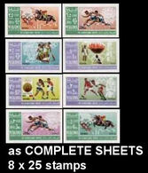 MANAMA 1967 Olympics Mexico COMPLETE IMPERF.SHEETS:8x25 Stamps [non Dentelé, Geschnitten,no Dentado] - Zomer 1968: Mexico-City