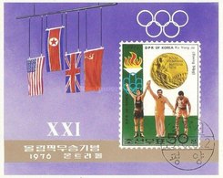 Korea 1976 Summer Olympic Games Montreal Sports People Athlete Boxing Flags Stamps CTO Imperf Mi BL30B SG MS1550 - Stamps