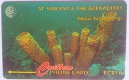 142CSVB Yellow Tube Sponge EC$20  Large Control Number - St. Vincent & Die Grenadinen
