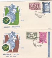 BELGIQUE - FDC X 2  Journée Des Nations Unies  17/4/1958 - 1951-1960