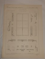 Plan De Types De Croisée En Fer. Par M. Jacquemin, Constructeur Et Maître Des Forges à Paris.1864 - Travaux Publics