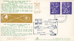 1970 , VATICANO , SOBRE CONMEMORATIVO, VUELO DEL APOLLO 13 , VIAJE DE RETORNO A LA TIERRA - Cartas & Documentos