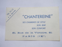 Hôtel CHANTEREINE 51 Rue De La Victoire Paris 75009   ( Trinité ) - Sports & Tourisme