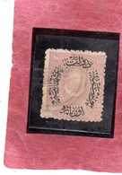 TURCHIA TURKÍA TURKEY IMPERO OTTOMANO EMPIRE OTTOMAN 1865 CRESCENT AND STAR SURCHARGED 1pi USATO USED OBLITERE' - Usados