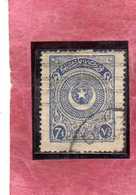 TURCHIA TURKÍA TURKEY REPUBLIC 1923 1925 CRESCENT AND STAR 7 1/2pi USATO USED  OBLIT - Gebruikt