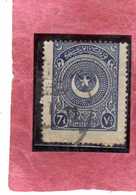 TURCHIA TURKÍA TURKEY REPUBLIC 1923 1925 CRESCENT AND STAR 7 1/2pi USATO USED  OBLIT - Used Stamps