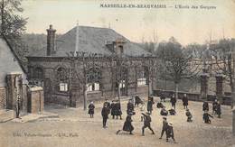 CPA 60 MARSEILLE EN BEAUVAISIS L ECOLE DES GARCONS Colorisée 1915 - Marseille-en-Beauvaisis