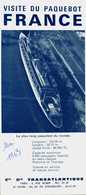 Bateau  Paquebot  Le France Depliant 1963 Plan Du Bateau A L Int - Tourism Brochures