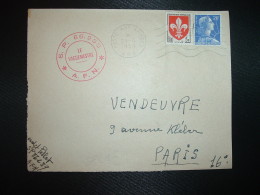 DEVANT TP MARIANNE DE MULLER 20 F + LILLE 5F OBL.MEC.21-4 1959 POSTE AUX ARMEES A.F.N + SP 86.239 AFN - Algerienkrieg