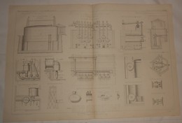 Plan De L'usine à Gaz De Vevey. Canton De Vaud. Suisse.1864 - Travaux Publics