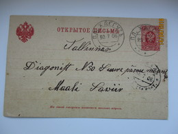 IMP. RUSSIA ESTONIA POSTAL STATIONERY 1906 !!! HAGUDI RAILWAY STATION POSTAL OFFICE  ,0 - Stamped Stationery