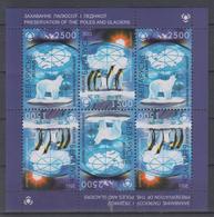 BELARUS 2011 ANTARCTIC PRESERVATION OF POLES AND GLACIERS PENGUIN WHITE BEAR S/SHEET - Préservation Des Régions Polaires & Glaciers