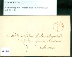 BRIEFOMSLAG Tussen 1843 En 1852 Gelopen Van ALPHEN Naar 's-GRAVENHAGE   (10.833) - ...-1852 Prephilately