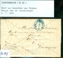 HANDGESCHREVEN BRIEF Uit 1842 Gelopen Van AMSTERDAM Naar KAMPEN  (10.837) - ...-1852 Vorläufer