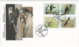 CANADA 1996 BIRDS OF CANADA SCOTT 1591-1594 FDC VALUE US  $3.15 - Feuilles Complètes Et Multiples