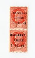 BACCARAT 1.50 (TYPE 1 ET 2 SE TENANT) ** Signé MAYER - Libération