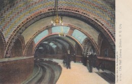 New York City Subway System, City Hall Station, Underground Transportation, C1900s Vintage Postcard - Trasporti