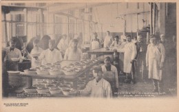 Dayton Ohio, Soldier's Home Kitchen 'Dishing Up For Dinner' Men Serve Food, C1900s Vintage Albertype Postcard - Dayton