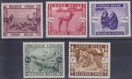 Congo Belge - 209/213 - Zoo Léopoldville - Animaux - 1939 - MNH - Unused Stamps