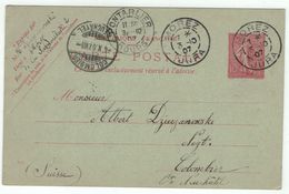 France // Entier Postaux // Entier Postal Pour La Suisse Au Départ De Morez (Jura) - Standard- Und TSC-AK (vor 1995)