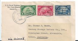 USA689 / Hugenotten Landung Vor 20 Jahren, Sent To Sydney, Australien - Briefe U. Dokumente
