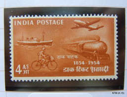 India	1954, India Post Centenary 4 As. Stamp. MH SG 350, Scott 250 - Nuevos