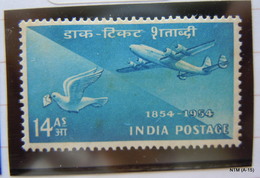 India	1954. India Post Centenary 14 As. Stamp. MH. SG 351, Scott 251 - Unused Stamps