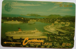 Saint Lucia Cable And Wireless 14CSLB  EC20 " Cruiseship Harbour With CW Logo " - St. Lucia