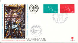 Suriname FDC 29-10-1969 Complete Set Of 2 ILO With Cachet - ILO