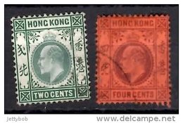 HONG KONG 1904 KEVII 2c, 4c Used - Gebruikt