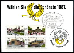 BERLIN - 20.2.1988 - Mi 772-775 - Y&T 734-737 - Alle Wälhen Die Schonste Briefmarke Des Jahres 1987 - Maschinenstempel (EMA)