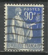 FRANCE , FRENCH , 90 Cts , Type Paix , Type I , 1937 - 1939 , N° YT  368 ( O ) , Variété De Couleur Du Gris Au Bleu - Used Stamps