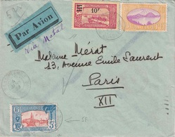 GUADELOUPE - BASSE-TERRE - 4 JANVIER 1939 - LETTRE AVION POUR LA FRANCE VIA NATAL - BEL AFFRANCHISSEMENT AVEC 10F ET 5F - Briefe U. Dokumente