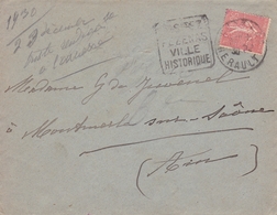 Hérault Visitez Pézenas Ville Historique 1930 Montmerle Ain Vignette Tuberculose + Correspondance - 1903-60 Semeuse Lignée