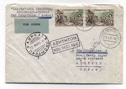 Luxembourg SABENA FIRST FLIGHT COVER CARAVELLE BRUXELLES/ATHENS 1961 - Covers & Documents