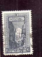 TURCHIA TURKÍA TURKEY REPUBLIC 1926 PERFIN Sakarya Gorge 2 1/2g USATO USED  OBLITERE' - Usados