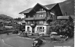 ZWEISIMMEN → Hotel Post Mit Oldtimer, Fotokarte Ca.1955 - Zweisimmen