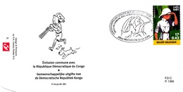 B01-011-1 3048  BD P1395 FDC  Afrika Congo Rare Kuifje En Bobby - Tintin Et Milou Hergé 31-12-2001 2800 Mechelen €15 - 2001-2010