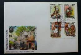 Macau Macao China Typical Occupations (III) 1991 Career Job (stamp FDC) *minor Toning At Borner Cover - Cartas & Documentos