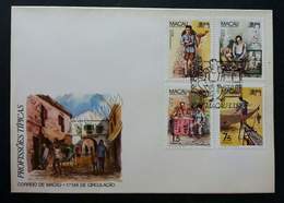 Macau Macao China Typical Occupations (II) 1990 Career Job (stamp FDC) *minor Toning At Borner Cover - Cartas & Documentos