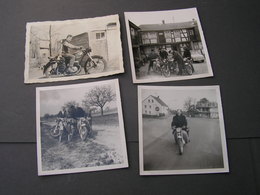 Delcampe - 4 Alte Fotos Motorrad - Motorräder