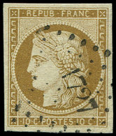 EMISSION DE 1849 1    10c. Bistre-jaune, Oblitéré PC 1727, Superbe - 1849-1850 Ceres