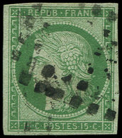 EMISSION DE 1849 2    15c. Vert, Oblitéré GROS POINTS, TB - 1849-1850 Cérès